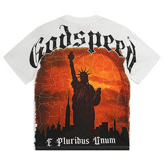 Godspeed Statue of Liberty at Sunset printed T-Shirts #1072