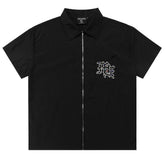 MIXED EMOTION “ME” Rhinestone Zip Up Shirt Tee