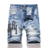 Amiri Logo Denim Shorts #2011