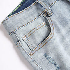 AMIRI Embroidery Logo Denim Shorts #2005