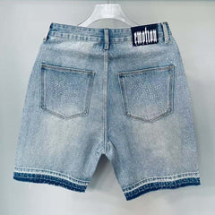 MIXED EMOTION Rhinestones Denim Shorts