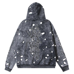 Hellstar White Splatter Printed Hoodie