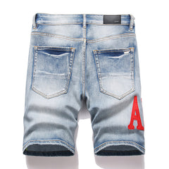 Amiri Logo Denim Shorts #2016