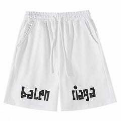 Balenciaga Logo Printed Knit Shorts