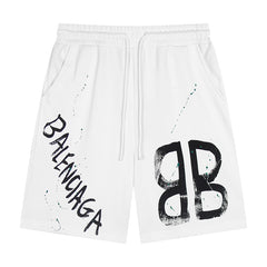 Balenciaga Logo Printed Knit Shorts