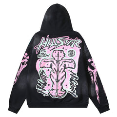 Hellstar Graffiti Meteor Flame Letters Hoodie
