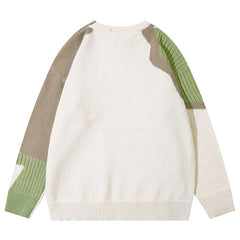 MODP SContrasting color splicing Sweater