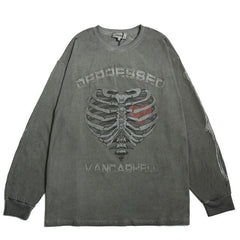 MODP Skeleton heart print Sweatshirts