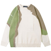MODP SContrasting color splicing Sweater