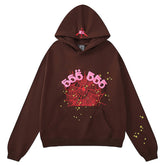 Sp5der 555555 Angel Number Hoodie-Brown #8203