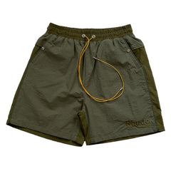 RHUDE Colorblock Embroidered Letters Shorts