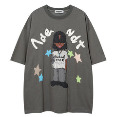 MODP TIFO Letter Print T-Shirts