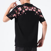 Sakura Embroidered Shirt Black