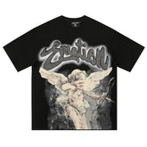 MIXED EMOTION Black “Rhinestone” Cropped Tee