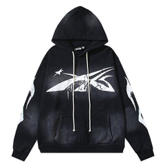 Hellstar Graffiti Meteor Pattern Hoodie