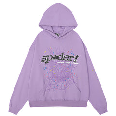 Sp5der Spider Web Hoodie-Purple #8207