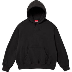 Supreme 23FW Satin Applique Hoodie Sweatshirt Black