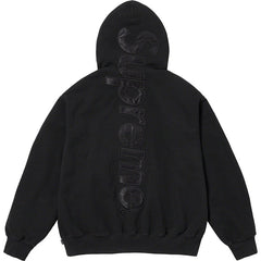 Supreme 23FW Satin Applique Hoodie Sweatshirt Black