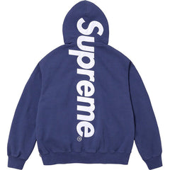 Supreme 23FW Satin Applique Hoodie Sweatshirt Blue
