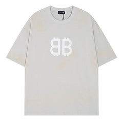 Balenciaga Logo Embroidered Printed T-Shirt Oversize