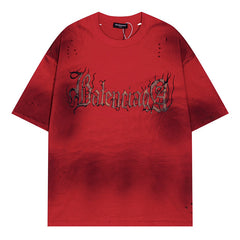 Balenciaga Heavy Metal Artwork T-Shirt Red Oversize