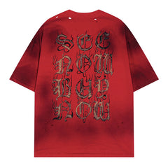 Balenciaga Heavy Metal Artwork T-Shirt Red Oversize