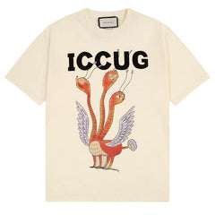 GUCCI Three Headed Bird Print T-Shirt Oversized