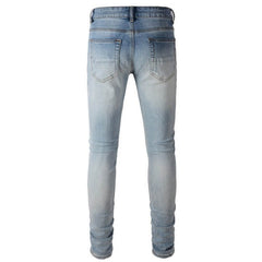 Amiri Side Straight Strips Rips Skinny Jeans #6566