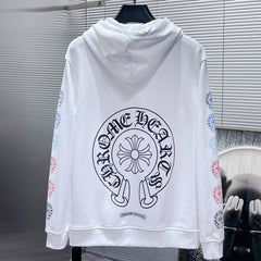 Chrome Hearts Multicolor Horseshoe Logo Zip Up Hoodie