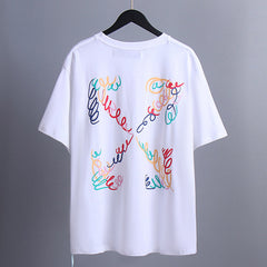 OFF WHITE Colorful Printed Arrow Pattern T-Shirts