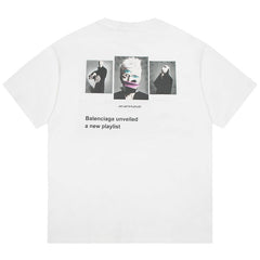 Balenciaga Musical Note Portrait Print T-Shirt Oversize