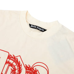 Palm Angels Dragon-Monogram Cotton T-Shirt