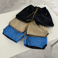RHUDE Logo-Print Drawstring Swim Shorts