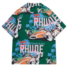 RHUDE Linen Grand Prix Button Up-Shirts