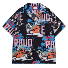 RHUDE Linen Grand Prix Button Up-Shirts
