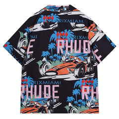 RHUDE Linen Grand Prix Button Up-Shirts