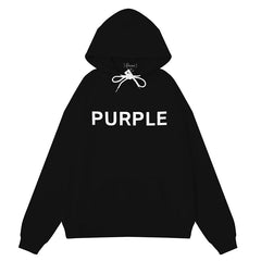 Purple Brand Logo Letter Hoodies