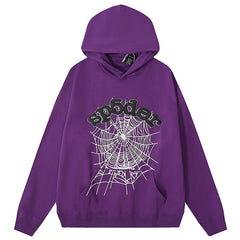 Sp5der Spider Web Hoodie-Purple #8208