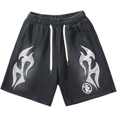 Hellstar Grey Flame Shorts