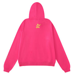 Sp5der Young Thug Punk Hoodie-Pink #142