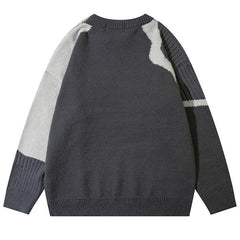 MODP SContrasting color splicing Sweater
