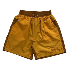 RHUDE Colorblock Embroidered Letters Shorts
