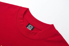 Sp5der Spider Web Print Gothic Punk T-Shirt Red