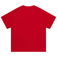 Sp5der Spider Web Print Gothic Punk T-Shirt Red