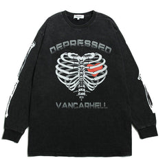 MODP Skeleton heart print Sweatshirts
