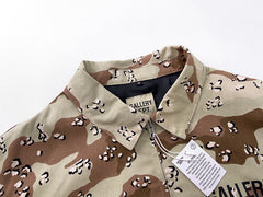 Gallery Dept Letter Print Camouflage Coach Jacket