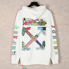 Off-White Cartoon Pattern Arrow Hoodies