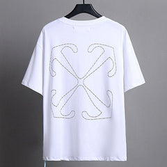 OFF WHITE Embroidery Letter Arrow Pattern T-Shirts