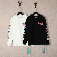 Off-White Cartoon Pattern Arrow Hoodies