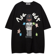 MODP TIFO Letter Print T-Shirts